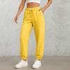 Ladies' Fashionable Solid Color Straight Leg Pants With High Waist Drawstring Pockets And Elastic Waist Casual Pants