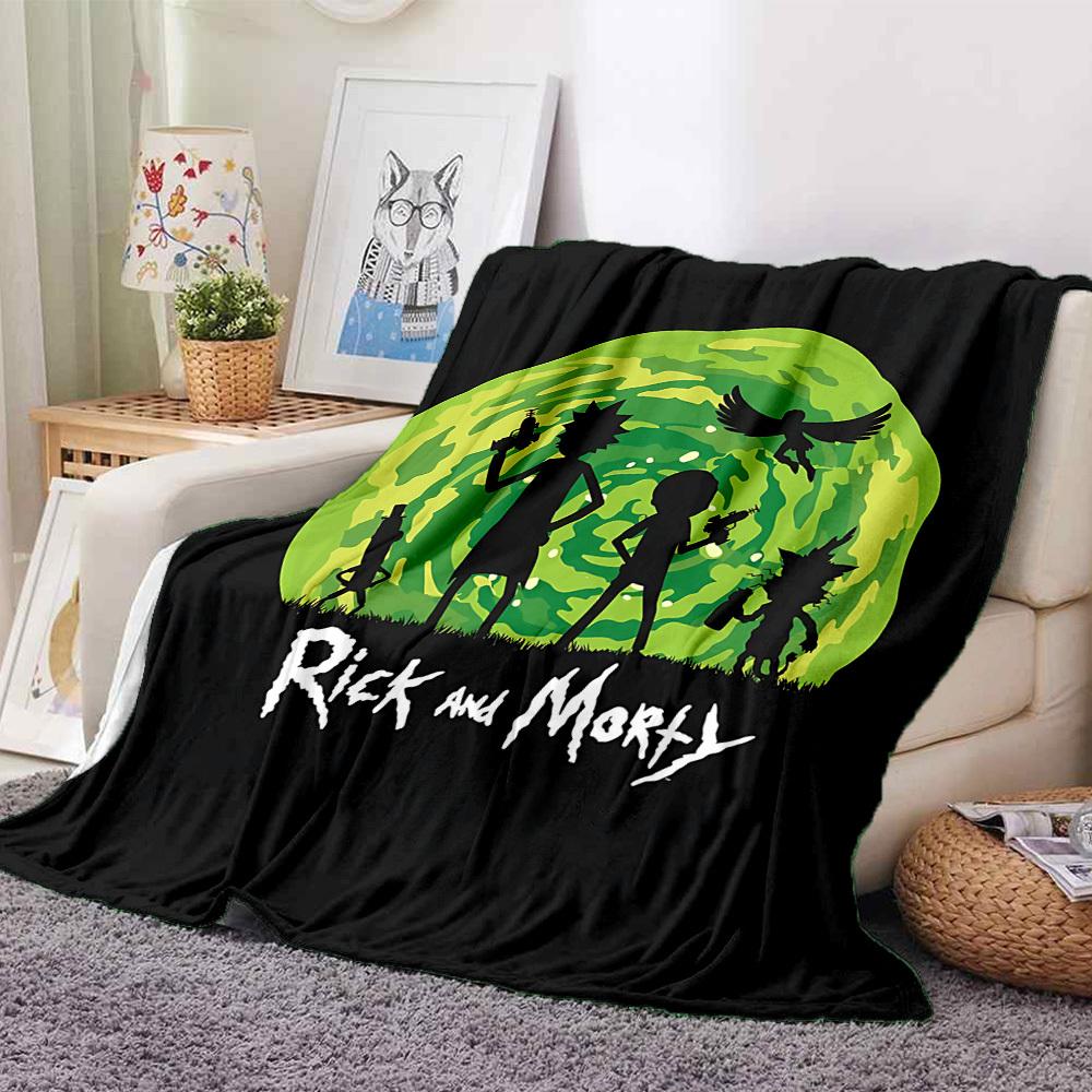 1pz Rick, Morty Coperta Plaid in Flanella Leggera Morbida Calda Coperta per Tutte le Stagioni per Divano, Letto, Viaggio, L1028142