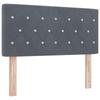 LED Storage Bed with Mattress Dark Grey 90 x 200 cm Velvet