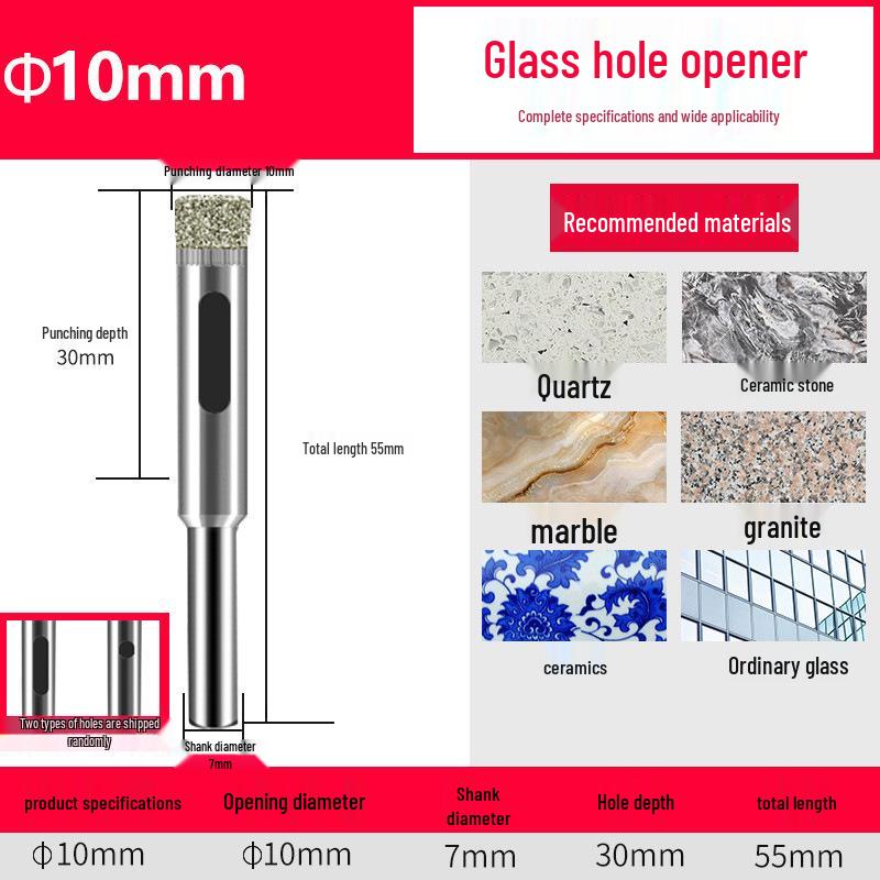 Emery Glass & Tile Drill Bit, 3-200mm Rotary Hole Saw for Marble