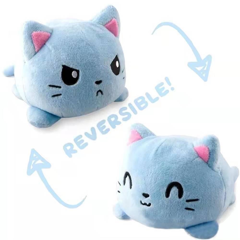 

Плюшева іграшка Flip Cat, приємна іграшка Reversible Mood, плюшева іграшка Moody, мила двостороння плюшева іграшка, подарунки для немовлят, дітей, дівчаток, хлопчиків 20*15*15cm,1Pcs світло-синій колір
