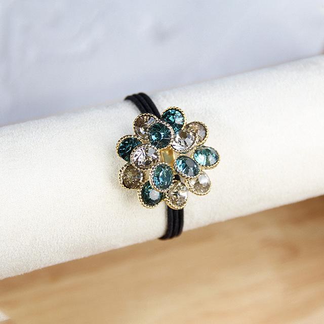 Korean Rhinestone Elegant Scrunchies Women Girls Elastic Hair Rubber Band Accessories Tie Hair Ring Rope Headdress