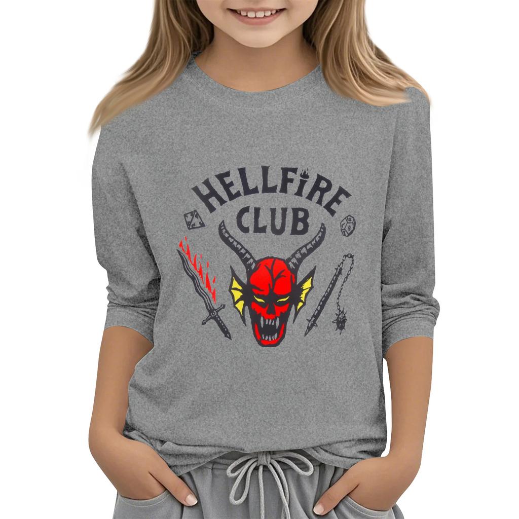 Kinder Mode Dreiviertelärmel Rundhals Bedrucktes Lässiges T-Shirt Top