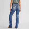 Jeans évasés taille moyenne pour femme Jeans bootcut décorés de broderies Pantalon long en denim stretch décontracté Pour un usage quotidien
