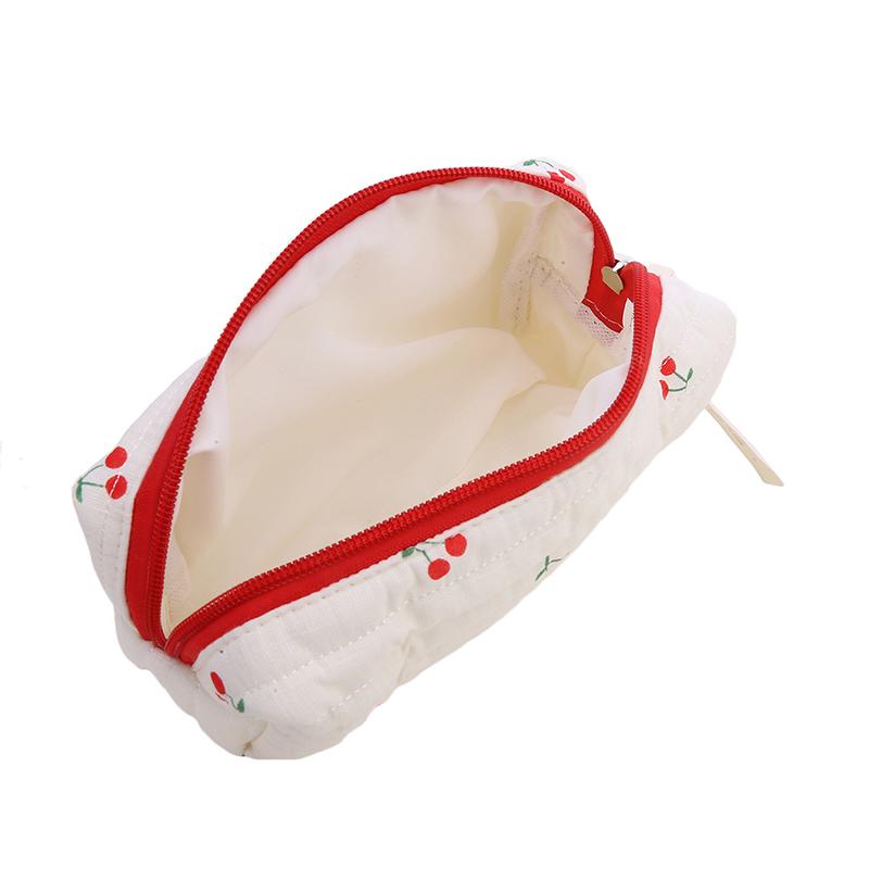 Cherry Embroidery Cosmetic Bag Handbag Canvas Bag Coin Purse Cosmetic Bag Makeup Bag Travel Bag Storage Bag