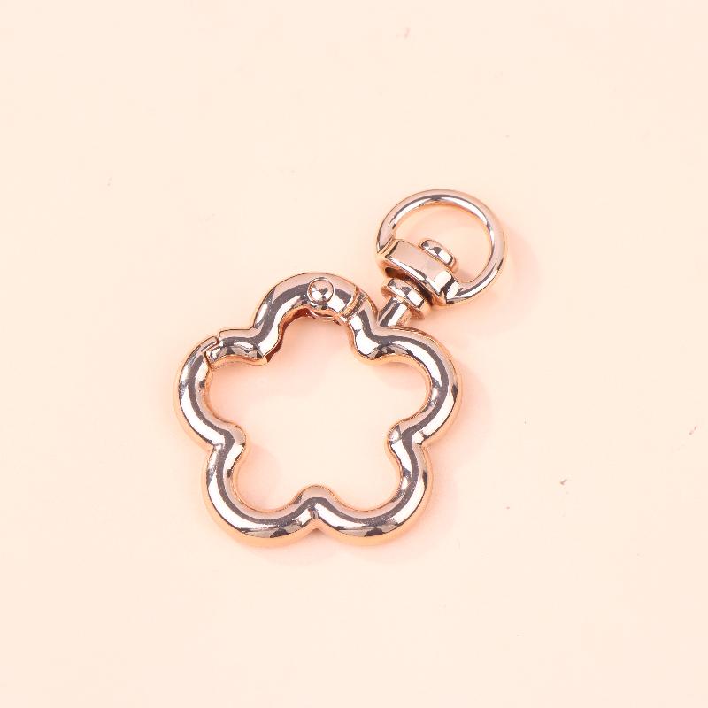 5Pcs Zinc Alloy Flower Swivel Lobster Claw Clasps Swivel Lanyards Trigger Snap Hooks Strap Connector For Diy Bag Key Chains Ring