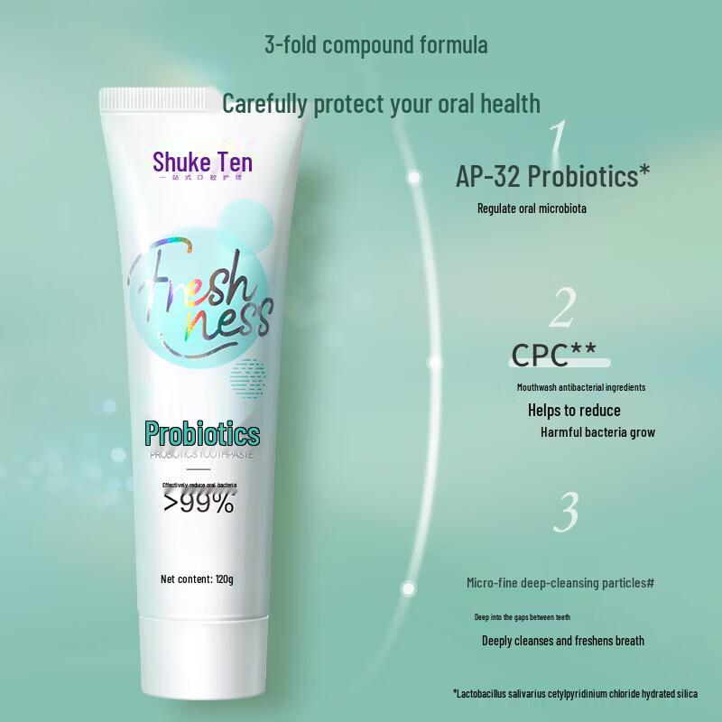 Shuke Probiotic Whitening & Fresh Breath Toothpaste (2x120g)