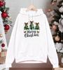 Merry Christmas Bow Trees Printing Hoodiy Men Loose Pocket Hoodies Casual All-Match Man Sportswear Fleece Fashion Pullovers