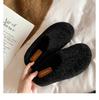 Autumn and Winter New Bag Head with One Foot To Keep Warm Cotton Shoes with Plush Fluffy Half Slippers Women Wear Autumn and Winter Models