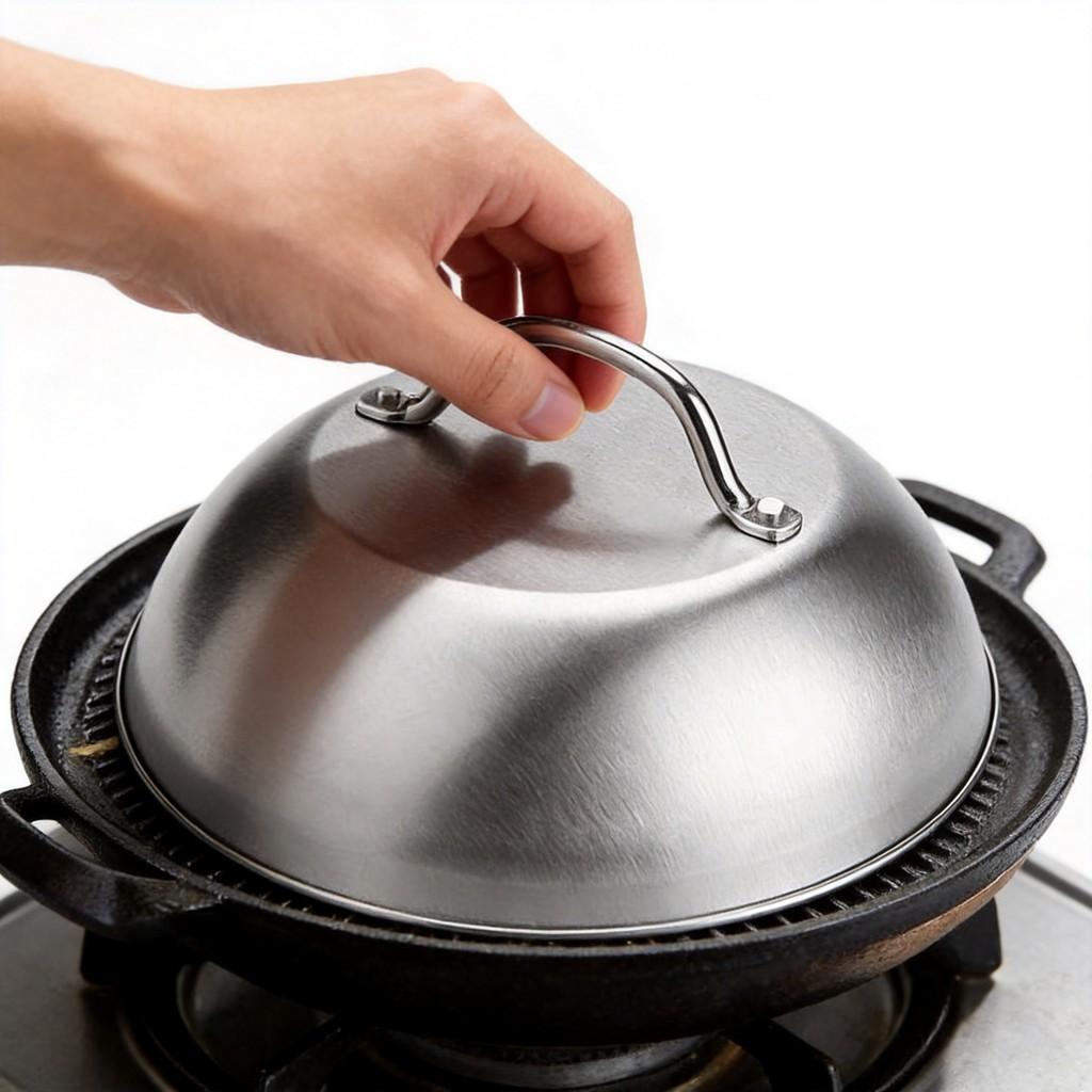 Stainless Steel Grill Cover For Steak And Burgers With Heat Resistant Design For Home And Outdoor Cooking