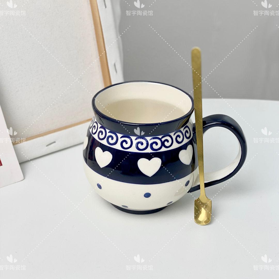 

Нова чашка Польська чашка Молоко Чашки для кави Сніданок Кераміка Гарний зовнішній вигляд Велика місткість Подарунковий посуд для напоїв 401-500ml