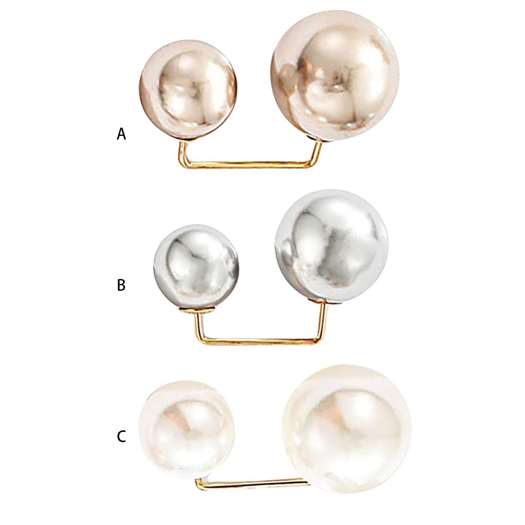 Conijiwadi Brosche Legierung Perle Anstecknadel Frau Kragen Sicherheitsnadel Kleidung Brosche Clip Dekoration Schmuck, Beige