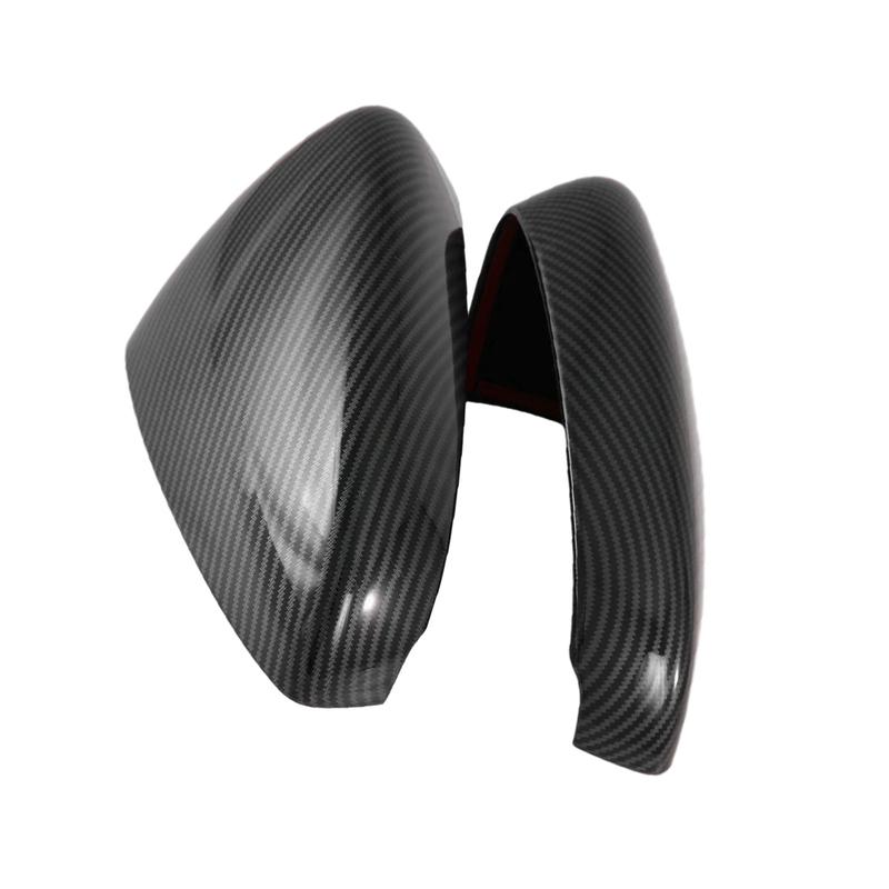 1 Pair Bright Carbon Fiber Black Car Side RearView Mirror Cover Trims Left Right for Mazda 3 Sedan Hatchback