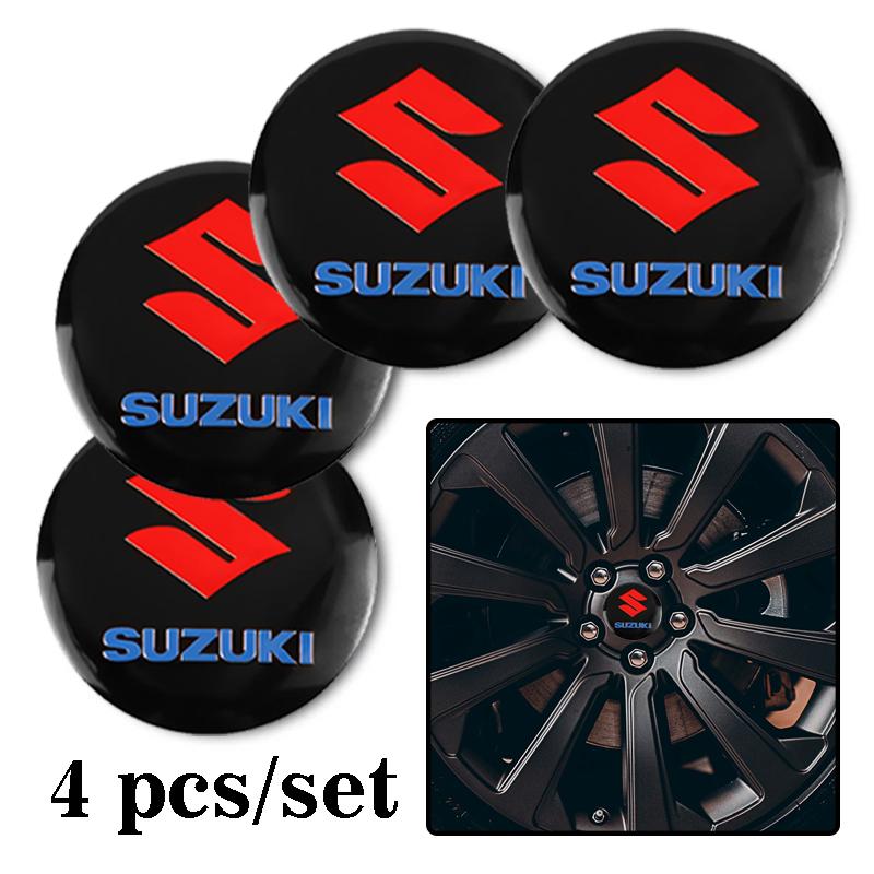 4Pcs Car Emblem Wheel Hub Center Cap Sticker Rim Badge Cover For Suzuki Baleno Vitara Samurai Kaiser DZire Across Kizashi Splash