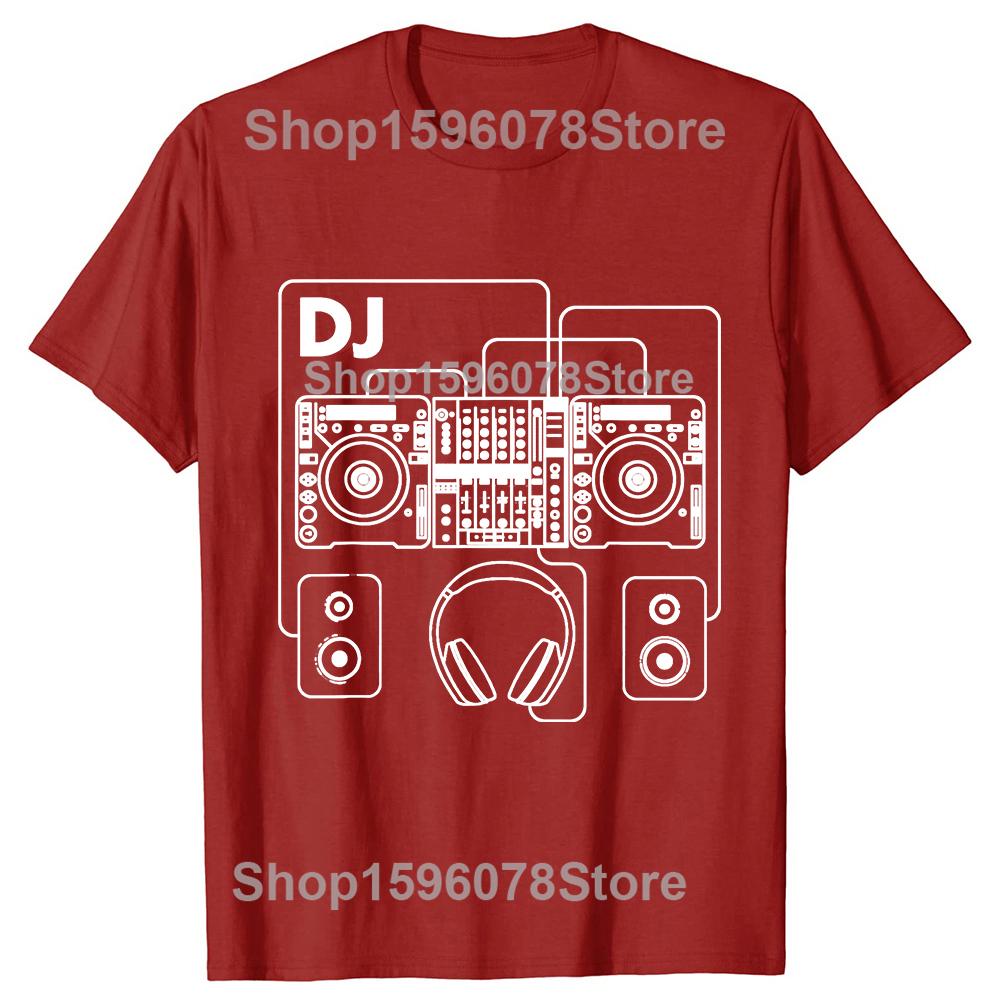 Funny DJ Setup Graphic 100 Cotton Tshirts Men Womens Fashion Print Tshirt Loose Oversized Streetwear Hip Hop Unisex T Shirt S