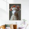 Baby Animals Bunny Goat Pig Dog Horse Sheep Flower Crown Canvas Posters and Prints Wall Art Pictures for Home Kid Room Decor
