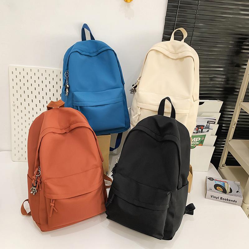 Herren Rucksack mit großem Fassungsvermögen Damen Rucksack einfarbig Studenten Schultasche