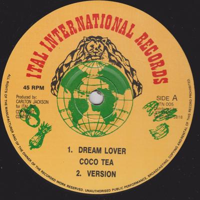 12inch Record COCOA TEA / MARK PEART & TONY BROWN - Dream Lover / Give The World A Song ITN005 Ital Internatio 199- UK Reggae, Ska & Dub Used