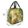 Rabbit In The Forest Anime Insulated Lunch Bag for Women Office Cooler Thermal Food Box Tote Portable Lunch Boxes Container