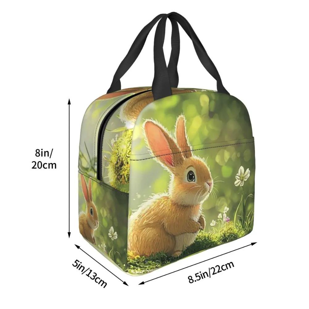 Rabbit In The Forest Anime Insulated Lunch Bag for Women Office Cooler Thermal Food Box Tote Portable Lunch Boxes Container