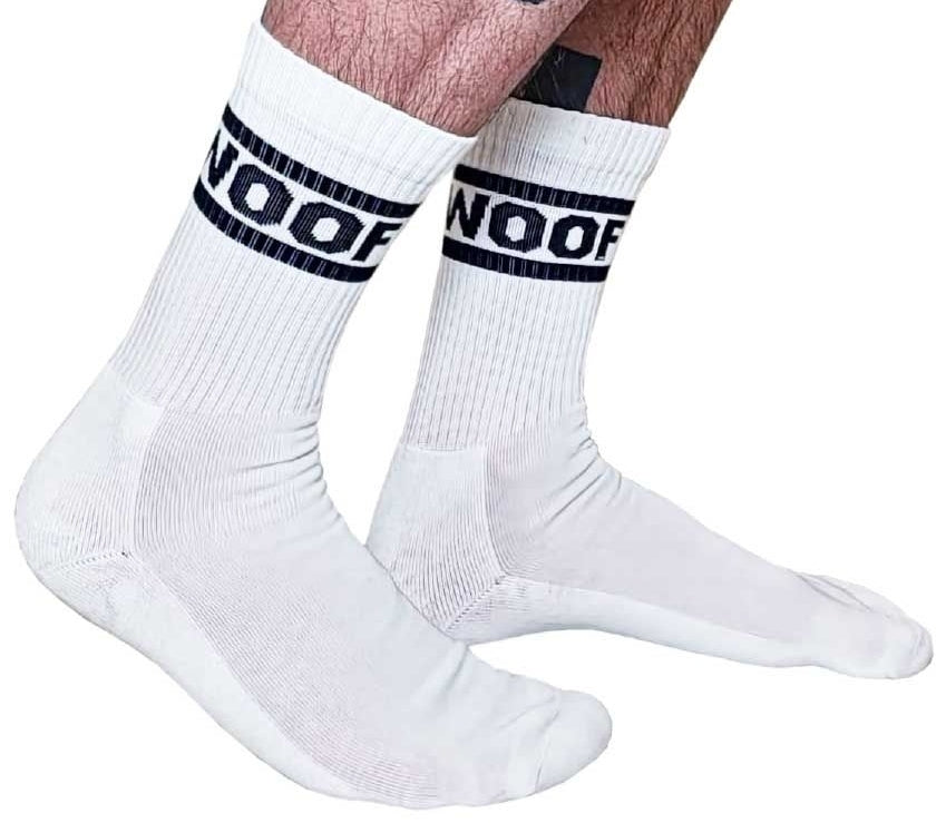 White Socks Woof Crew Socks - Mr B - Mister B - SOCKS