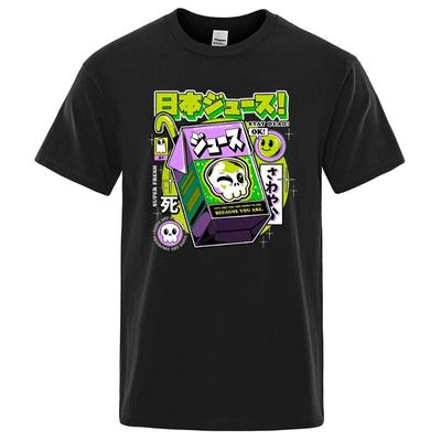 Skull Poison The Last Drink In The Night Graphic T-Shirt Men Summer Cotton Clothes Oversized Loose Tshirts Breathable T-Shirts Men’s