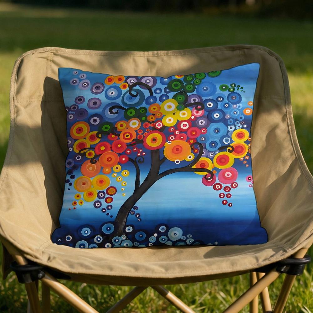 Colored Tree Cushion Cover Soft Reversible  Durable Pillow Cover  MultiScene Use for Home  Car Daily Comfort