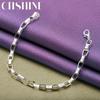 CHSHINE 925 Sterling Silver Square Chain Bracelet For Women Wedding Party Fashion Charm Jewelry