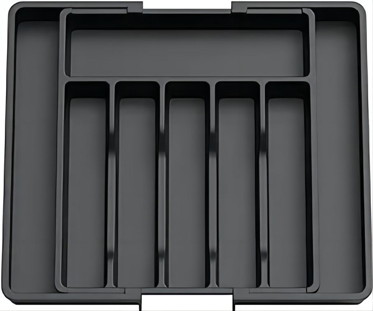 1pc Drawer Organizer Adjustable Flatware and Cutlery Holder Black Expandable Utensil Tray Storage Box Kitchen