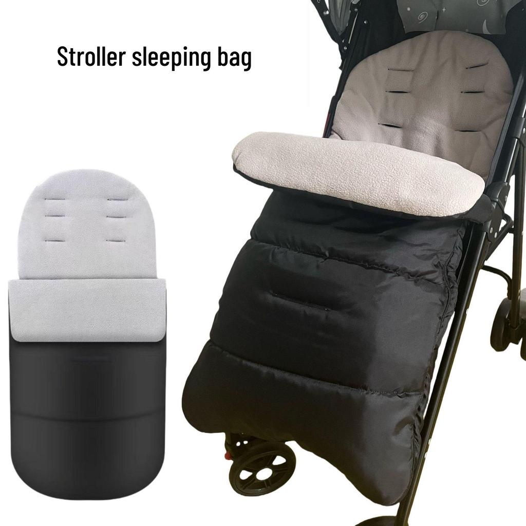 Winter Thickened Baby Stroller Footmuff & Cotton Pad Seat Cushion