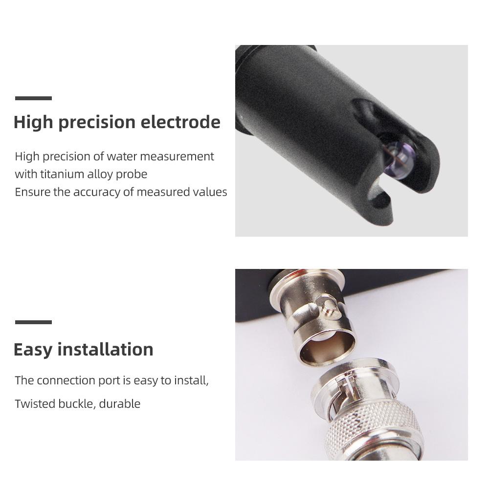 Ersatzelektrode Sonde 0-14pH Elektrode BNC-Anschluss PH-Sensor 2000mV ORP Ersatzsonde für Labor Aquarium Pool