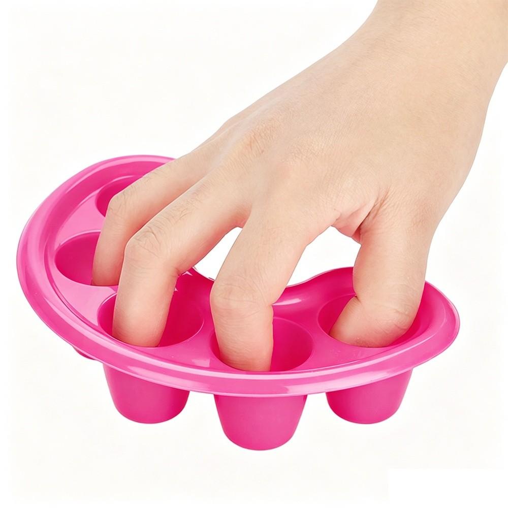 5pcs Rose Red 5-Hole Gel Soak Off Bowl Five Holes Nail UV Gel Removal Bowl Finger Soaking Treatment