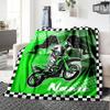 Coperta stampata a tema moto da fuoristrada con nome personalizzato - Perfetta per divano, letto, viaggi e uso all'aperto | Lavabile in lavatrice, accogliente e resistente.