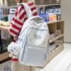 Color Block Cartoon Backpack Commuter Large Capacity Schoolbag Women's Lightweight Backpack
