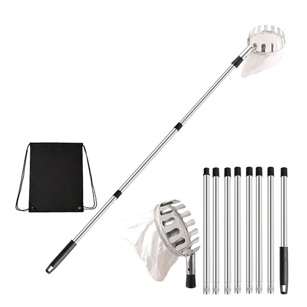 Professional Garden Harvest Device Extendable Handle Up To 13ft With Metal Head For Collecting Oranges Apples Pears In Farms Orchards