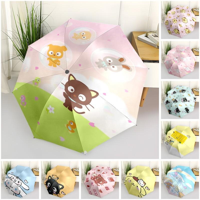1pc Sanrio Umbrella Portable Folding Umbrella Iron Frame Hole Bone Structure Outdoor Home Umbrella