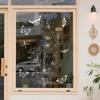 Electrostatic White Line Flower & Butterfly Glass Window Stickers, Decorative Spring Design for 2026.