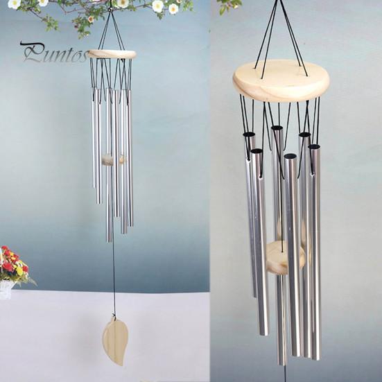 Decorative Wind Chime Metal with 6 Aluminum Tubes Natural Soothing Melody Tones Garden Patio Outdoor Decoration Hanging Bell Birthday Gifts Relaxation