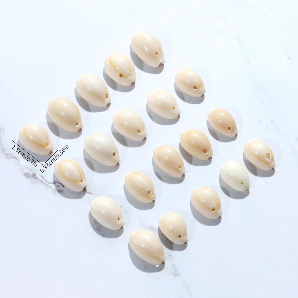 20 Natural Shell Conches with Holes for DIY Bracelet Charms