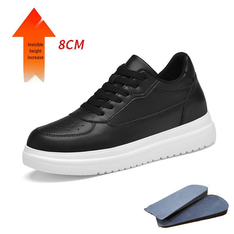 

Men s Casual Low-Top White Cowhide Sneakers with 8CM Inner Lift US 6 (39)
