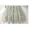 Summer Women Elegant High Waist Mesh Embroidery Flower Tulle Midi Skirt