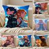 S-Sword Art O-Online  Cushion Cover Silky Short Plush Sofa Pillow Cover Hidden Zipper Soft Dustproof Case for Home Decor