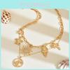 Seashell Star Animal Pendant Chain With Gold Plating For Female Summer Jewelry