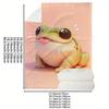 Cute cartoon frog design Flannel printed blanket suitable for all seasons suitable for living room office sofa and travel