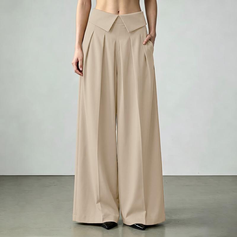 ZANZEA Woen Elastic Waist Solid Color Loose Casual Wide Leg Pants 2XL