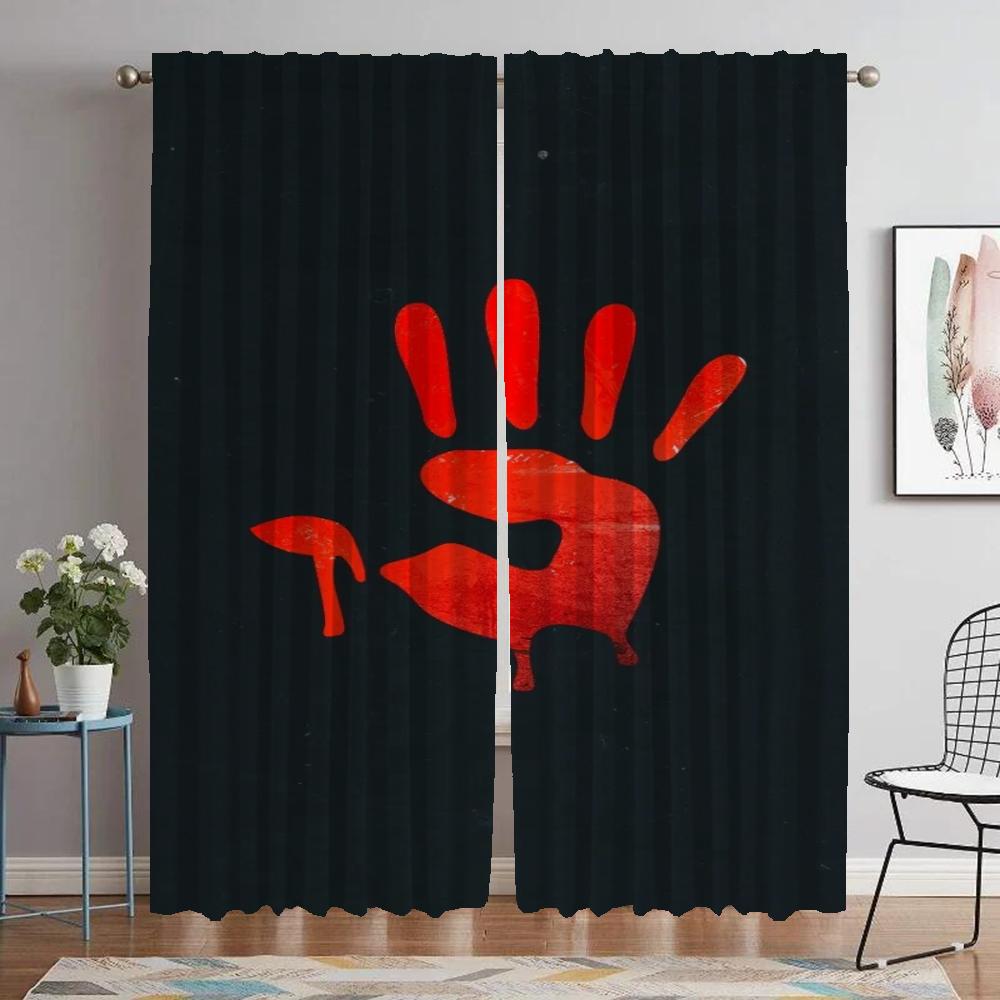 Cortina Blackout Tonos Sangrientos para Habitación 2 Paneles Cortinas Antimosquitos Cortinas de Interior para el Hogar Decoración de Halloween Separador