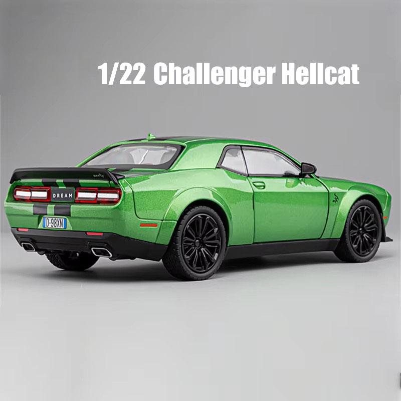 1/22 Dodge Challenger Redeye Hellcat Super Muscle Sportbil Legering Metall Gjuten Bilmodell Ljud & Ljus Samling Hobbys Gåva