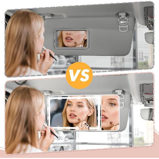 Led Car Sun Visor Vanity Mirror Upgraded Large Vanity Makeup Universal Rear View Mirror for Car Visor