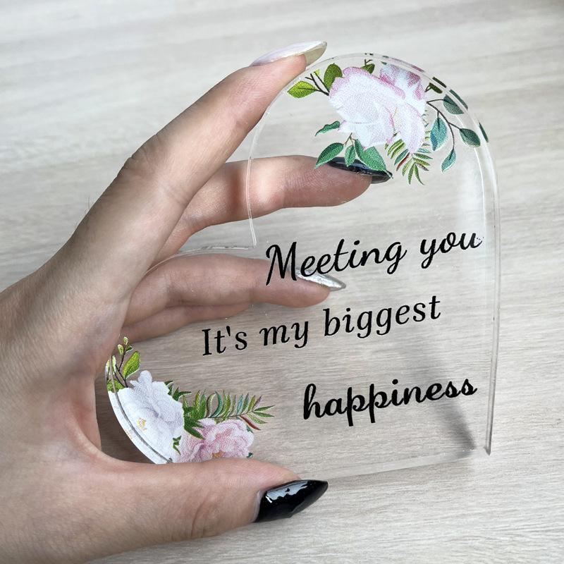 Valentine's Day Gift Desktop Living Room Bedroom Decoration Transparent Acrylic Heart Ornament