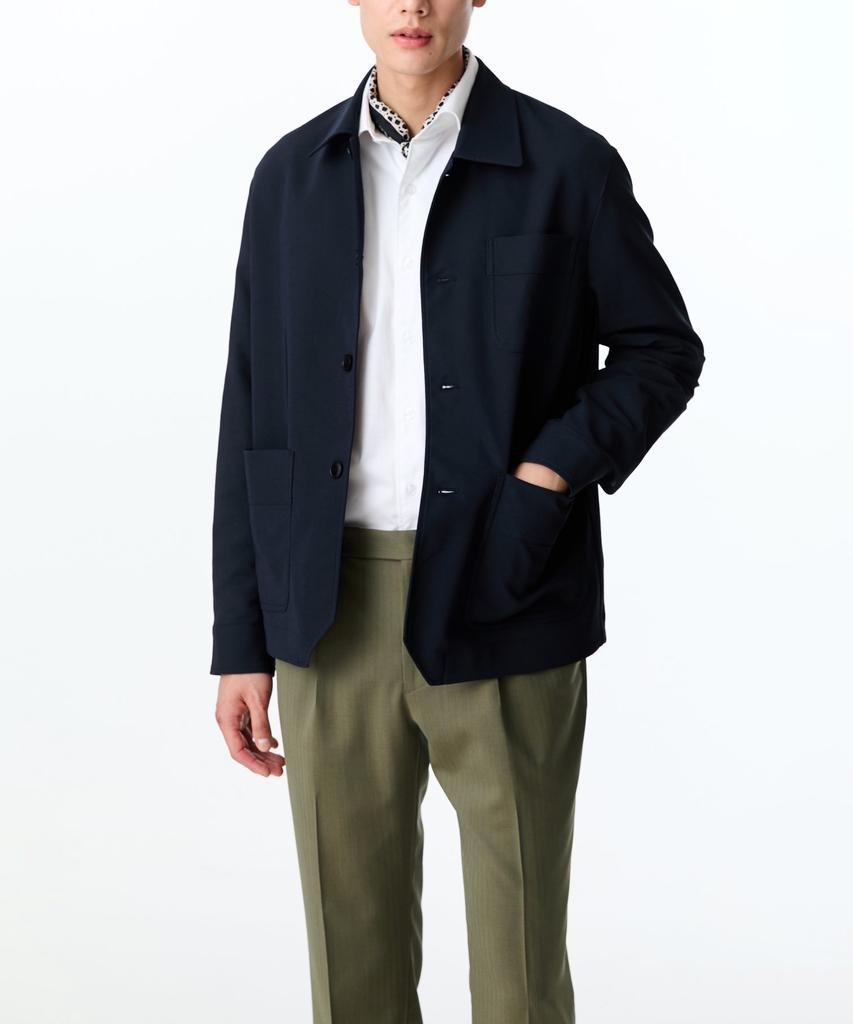 Man On The Boon Patch Pocket Shirt-Style Blouson Jacket_Navy 4714109004